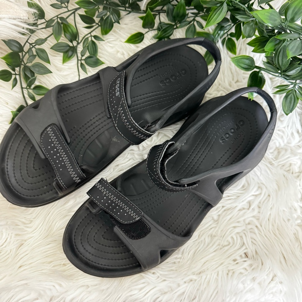 Crocs Black Adjustable Sandals - image 1